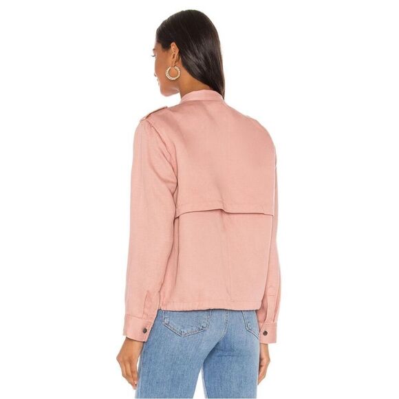 Rails Collins Distressed Linen Blend Utility Boho Jacket Modern In Rose Dust - Picture 3 of 15